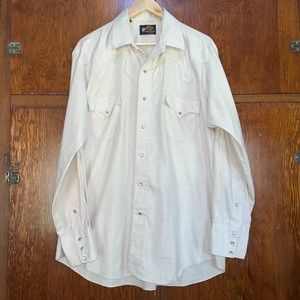 Vintage Kenny Rogers Western Rodeo Cowboy Pearl Snap Extra Long Tail Men's 17/35